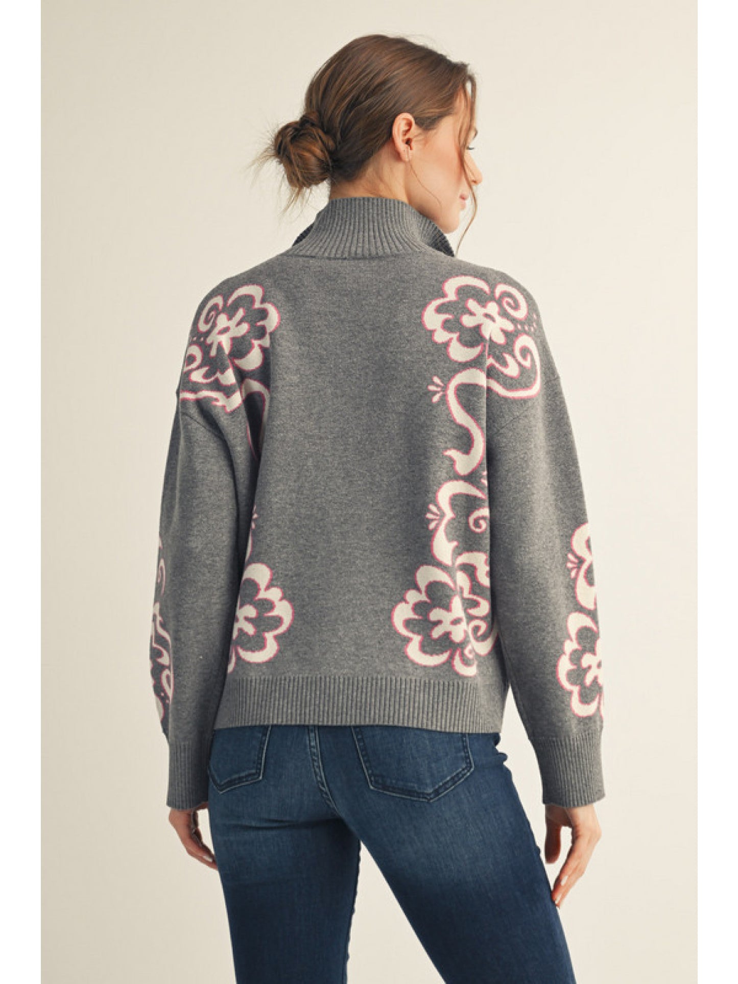 Jodifl Grey/Pink Sweater