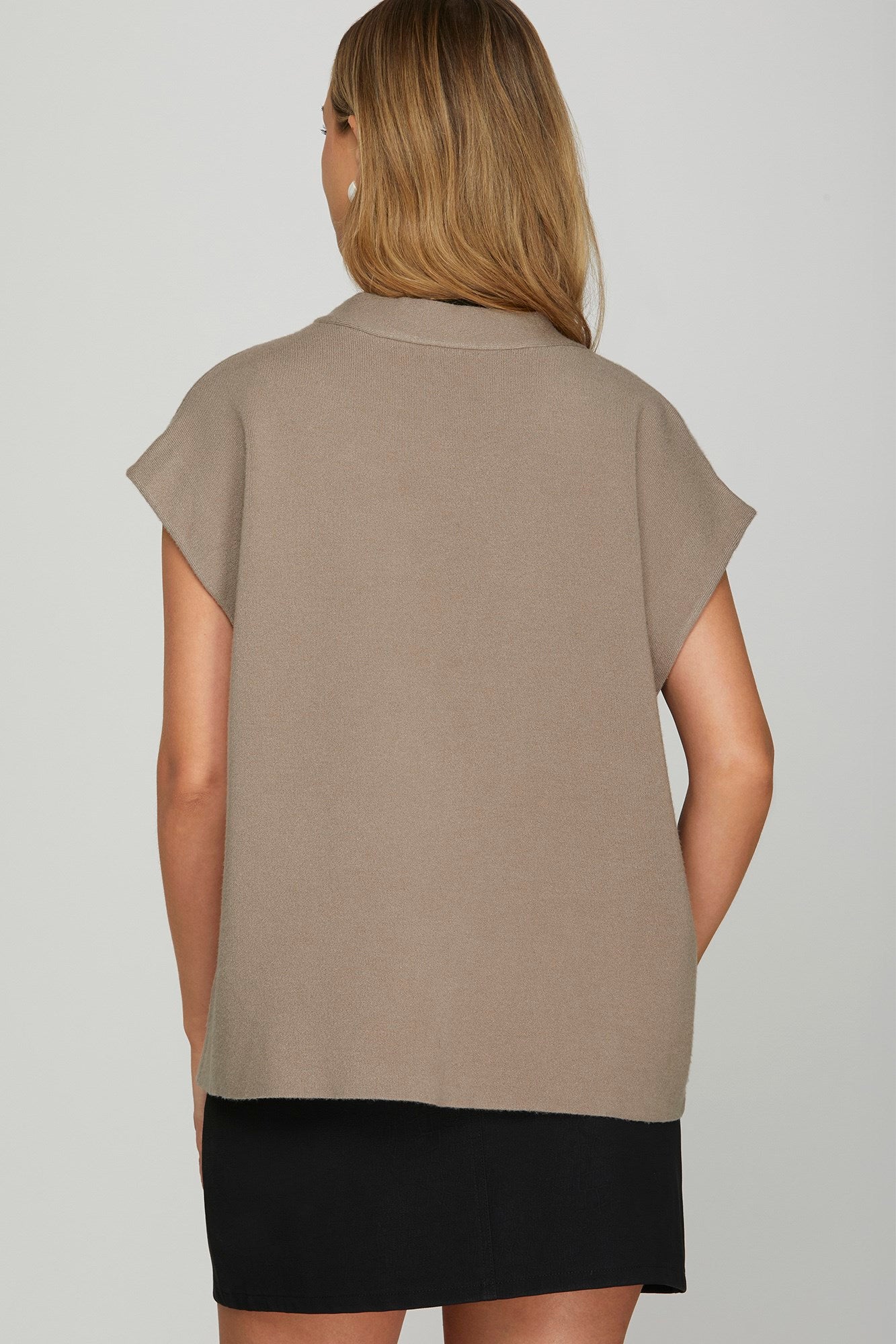 Over Sized Single Button Sweater Vest