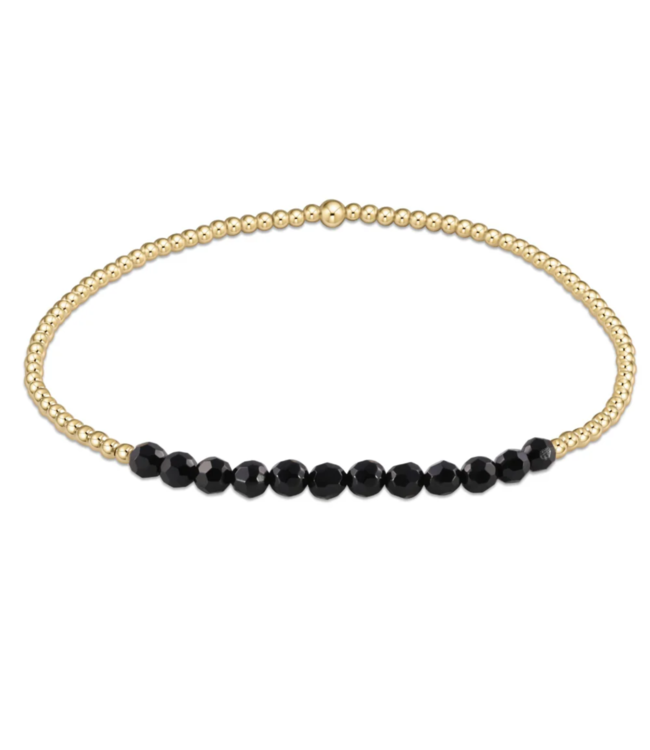 Enewton Bliss 2mm Bead Bracelet - Faceted Onyx/Gold