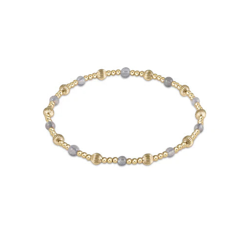 Enewton Gold Labradorite Dignity Sincerity 4mm Bead Stretch Stacked Bracelet new