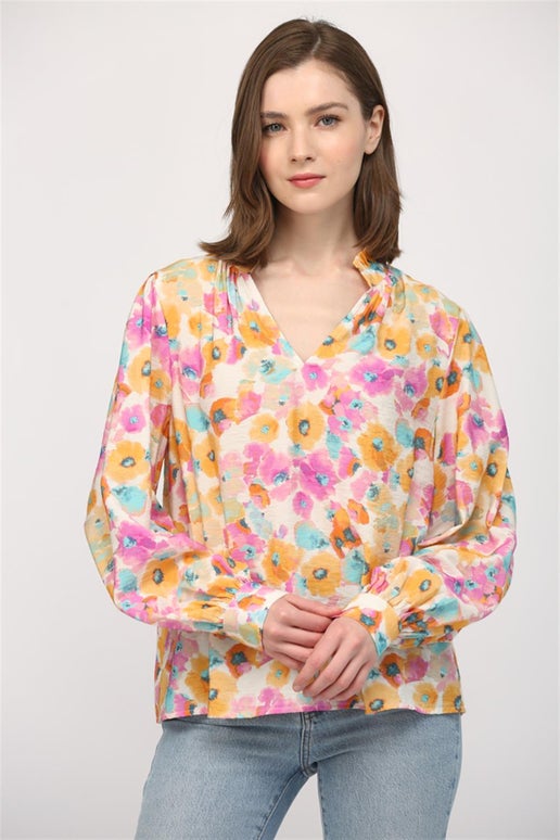 FATE Lavender/Mustard Multi Top