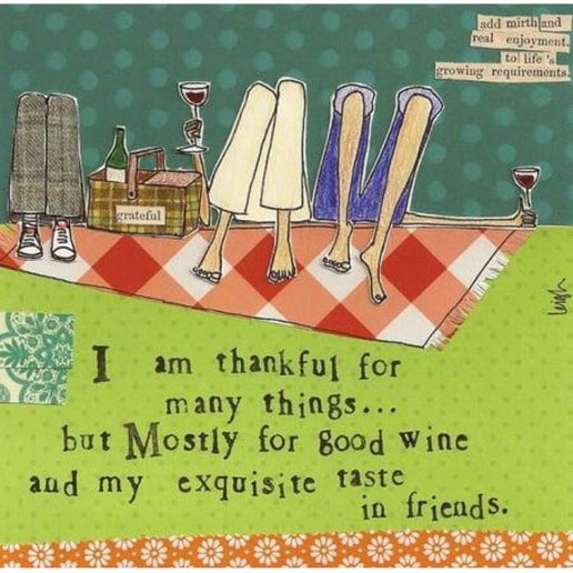 BI Paper Cocktail Napkins/Thankful for Friends/Wine