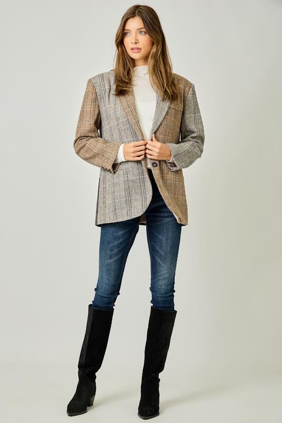 HERRINGBONE OVERSIZED JACKET