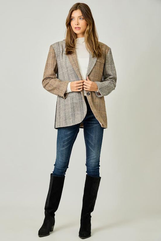 HERRINGBONE OVERSIZED JACKET