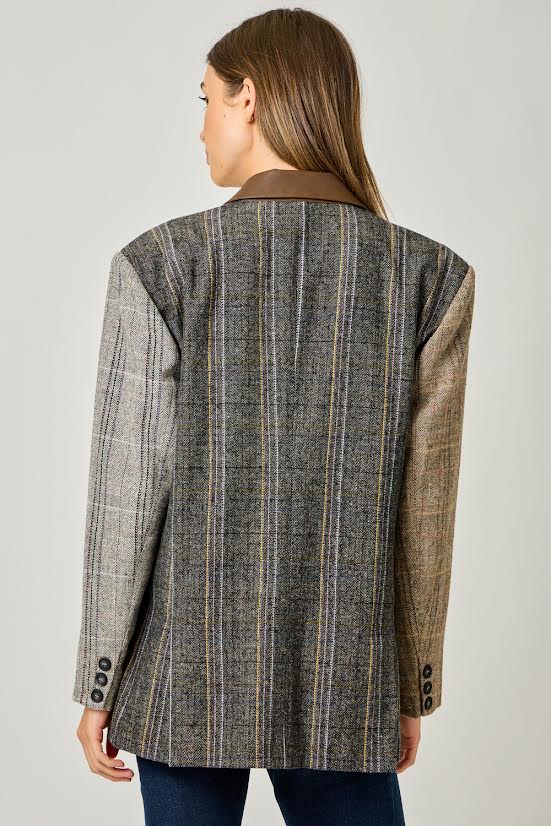 HERRINGBONE OVERSIZED JACKET