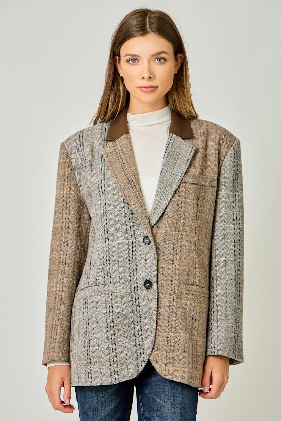 HERRINGBONE OVERSIZED JACKET