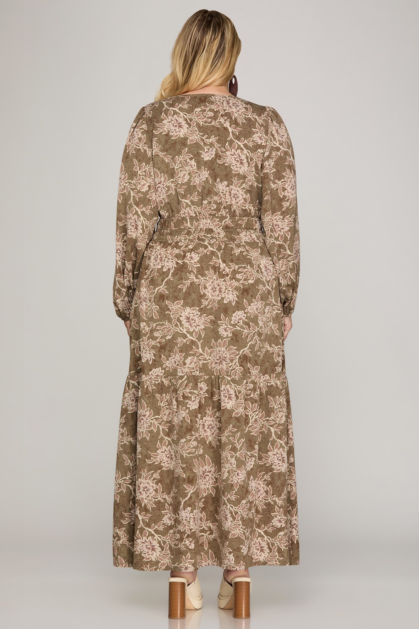 Olive Print Maxi Dress