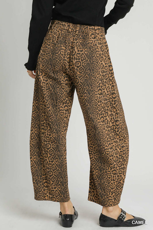 Leopard Print Wide Leg Pants