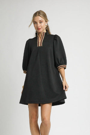 High Neck Jacquard Dress