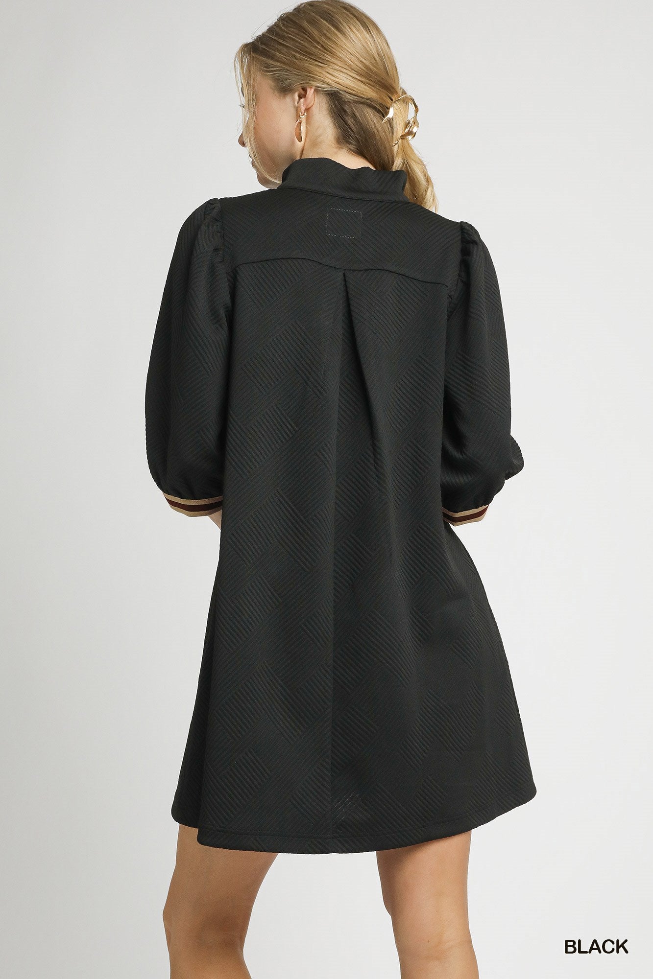 High Neck Jacquard Dress