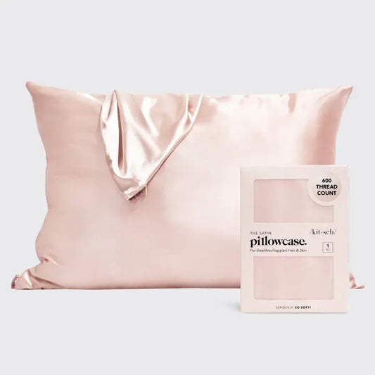 KITSCH 100% Satin Pillowcase Silk Pillowcase (Blush)