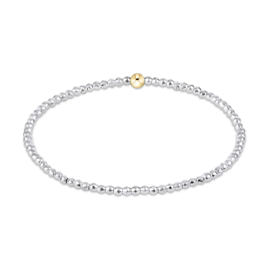 Enewton Bright Silver Faceted Hematite 2mm Bead Bracelet