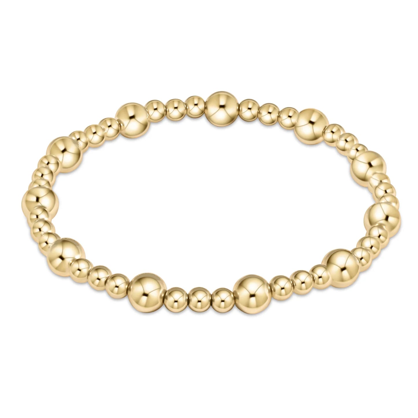 Enewton Classic Sincerity Pattern 6mm Bead Bracelet - Gold EXTENDS