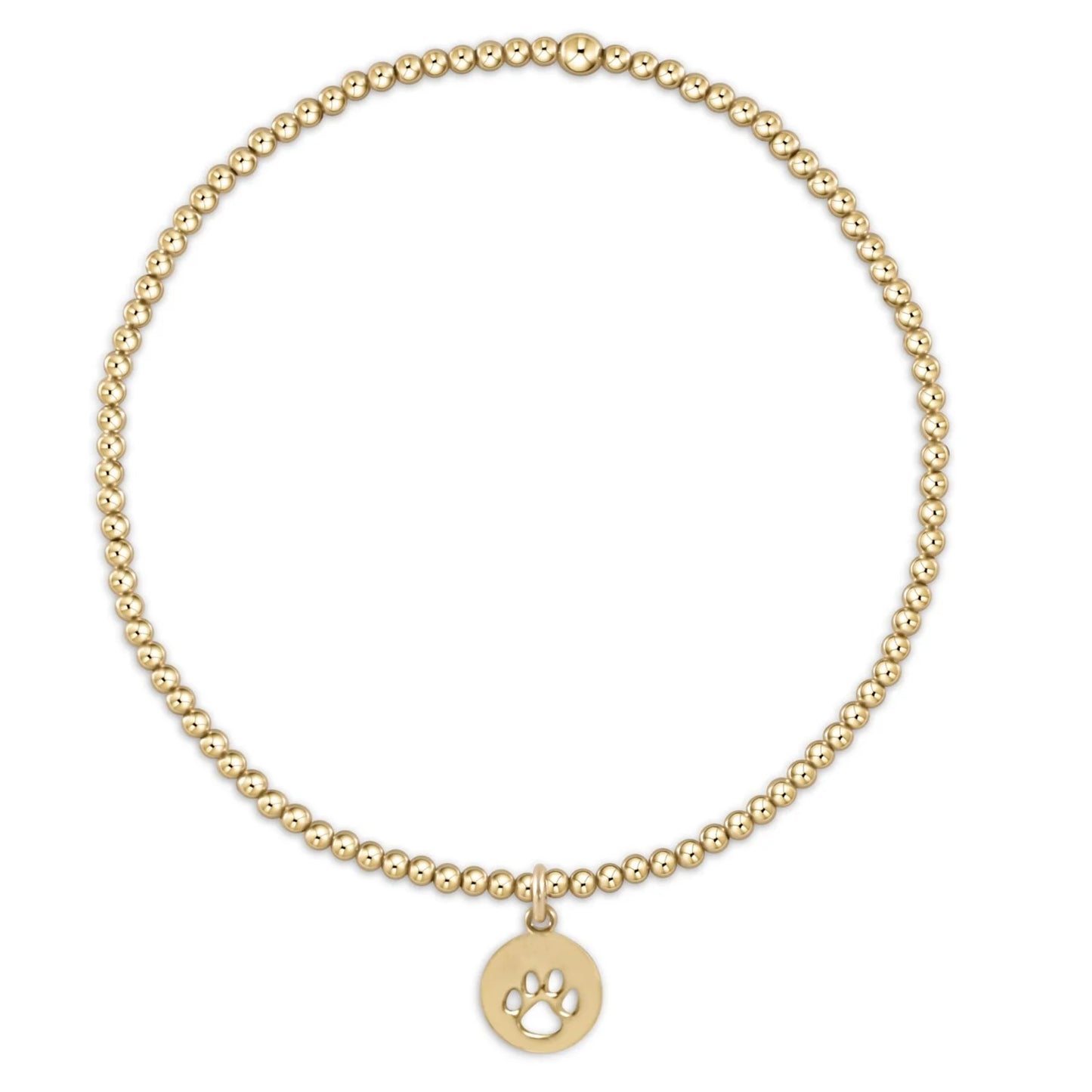 Enewton Classic Gold 2mm Paw Print Charm Bracelet