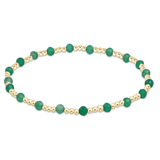 Enewton Gold Sincerity Pattern 3mm Bead Bracelet - Gemstone Green Onyx