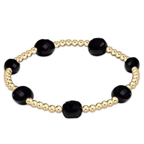 Enewton Admire Gold 3mm Bead Bracelet Faceted Onyx