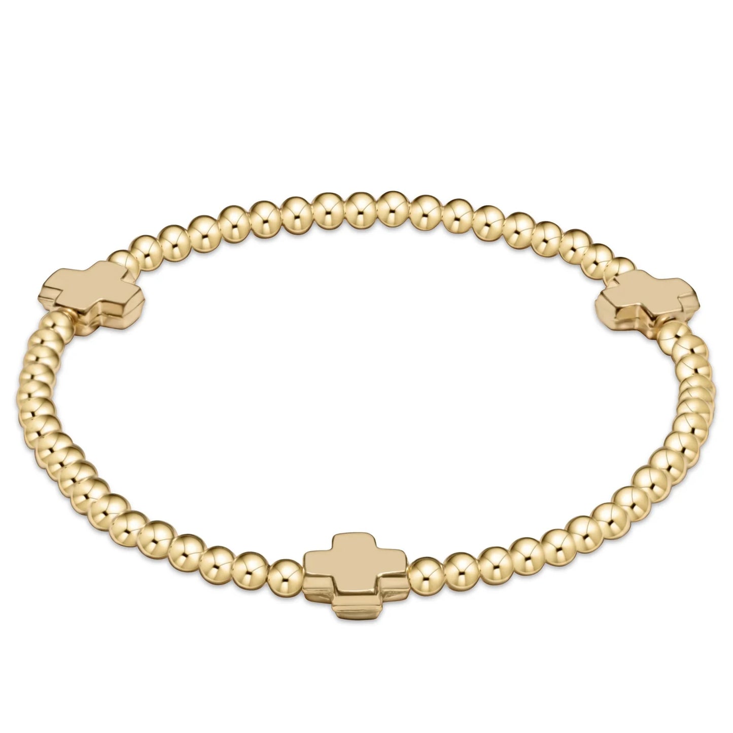 Enewton Signature Cross Extends 3mm Beads 7.25"   Bracelet