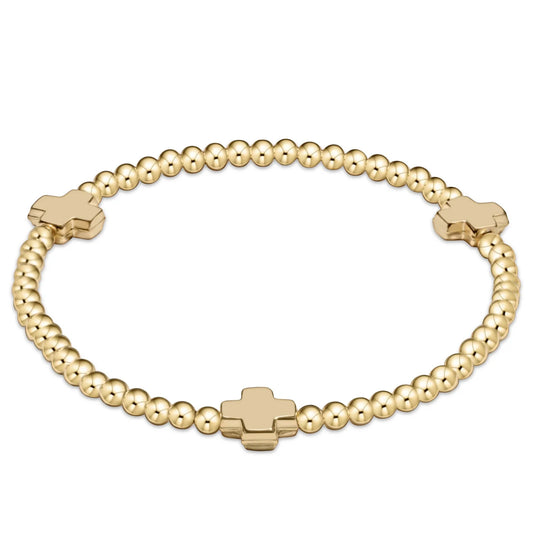 Enewton Signature Cross Extends 3mm Beads 7.25"   Bracelet