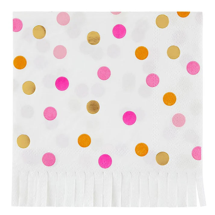 Santa Barbara Design Studio 20-Count Fringed Paper Beverage Napkin Pack Party Cocktail Napkins, 5 " x 5 "