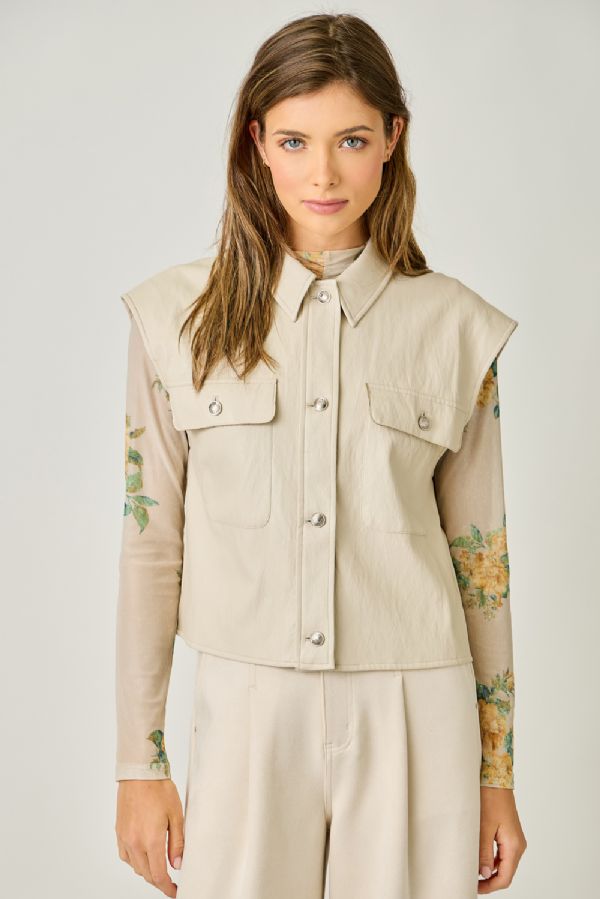 FAUX LEATHER VEST