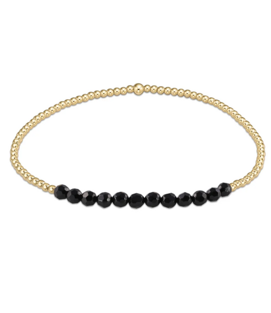 Enewton Bliss 2mm Bead Bracelet - Faceted Onyx/Gold