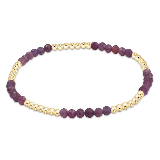 Enewton Blissful 2.5mm Gold Bead Bracelet - Ruby Gemstone