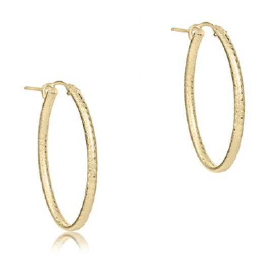 Enewton  1” oval hoop texture earrings
