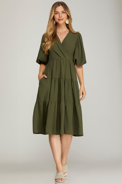 She & Sky Green Dress