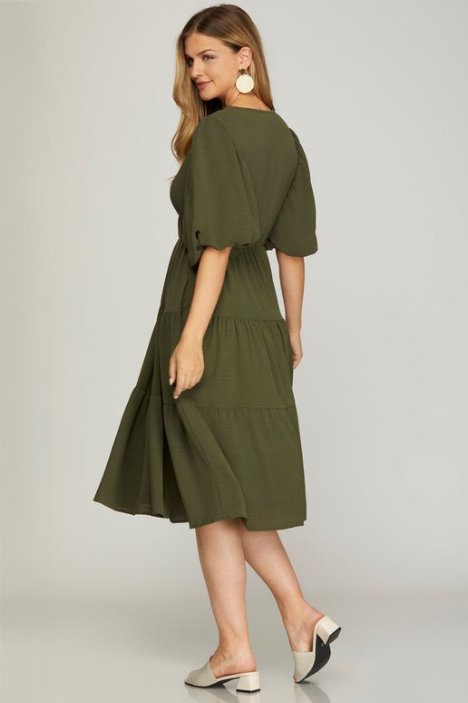 She & Sky Green Dress