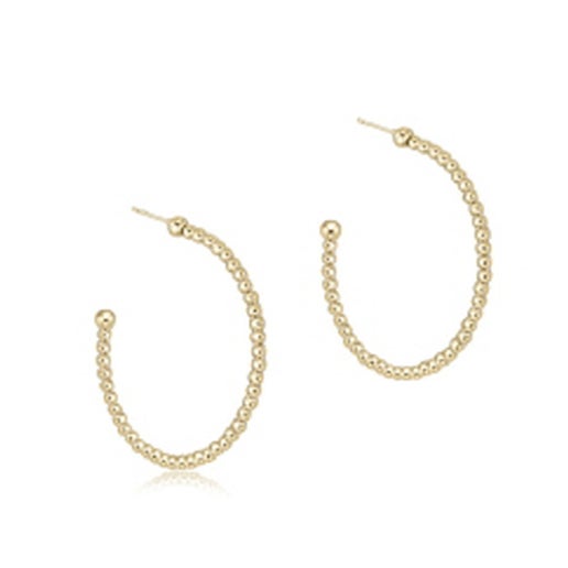 Enewton Beaded Classic 1" Post Hoop - 3mm Gold