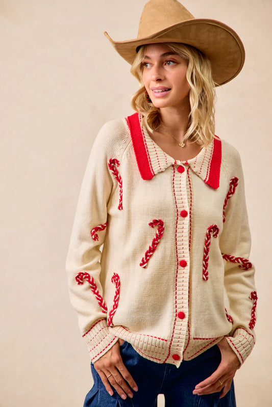 BIBI Christmas Cane Sweater